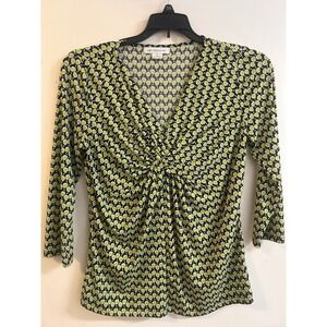Liz Claiborne Women's 3/4 Sleeve Top Size M With Knotted Front